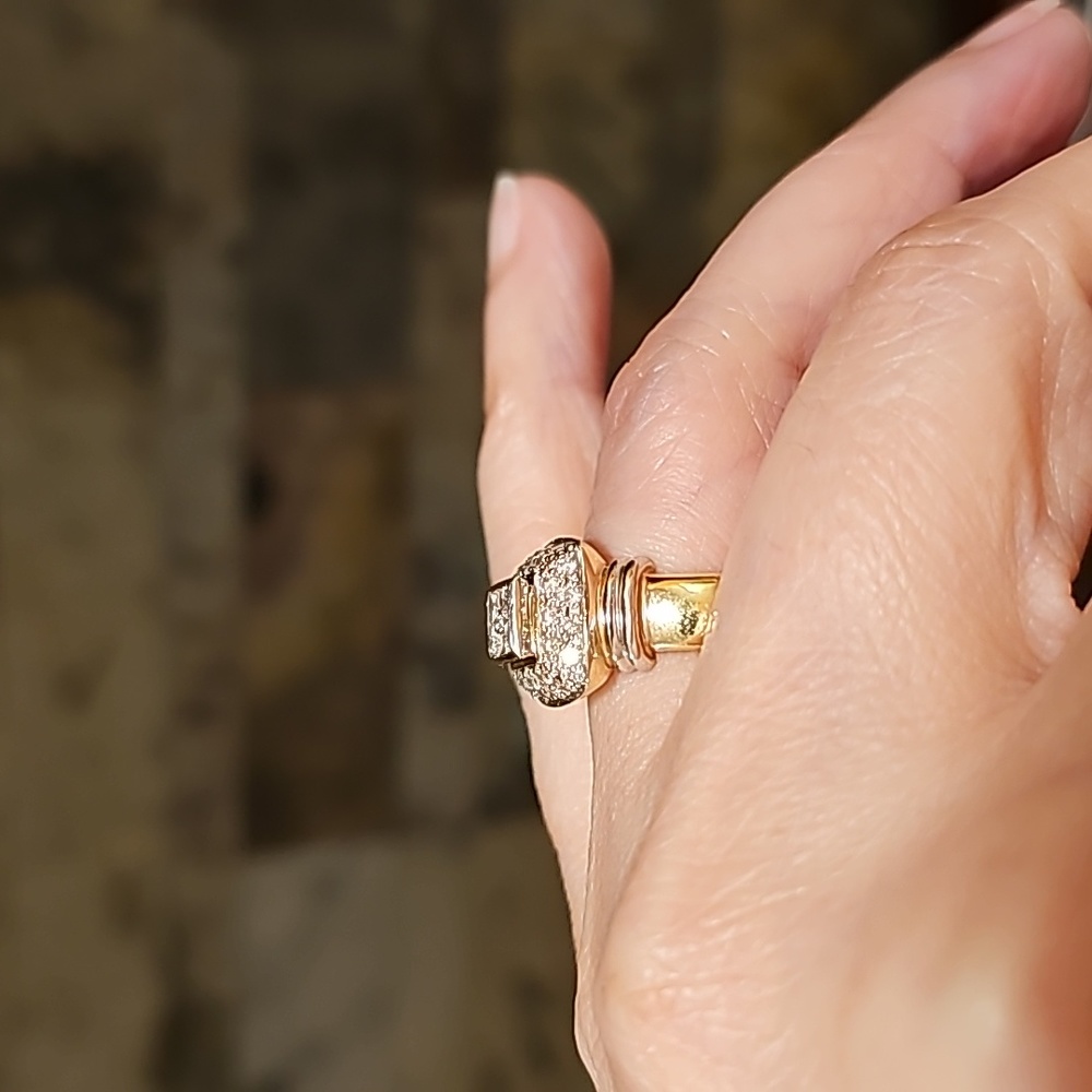14k gold diamond princess cut ring - Picture 5 of 13
